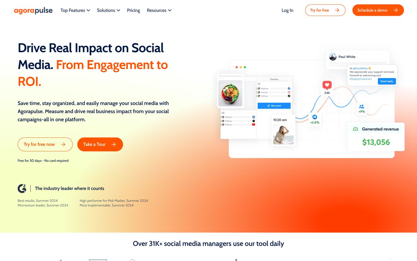 Agorapulse's homepage
