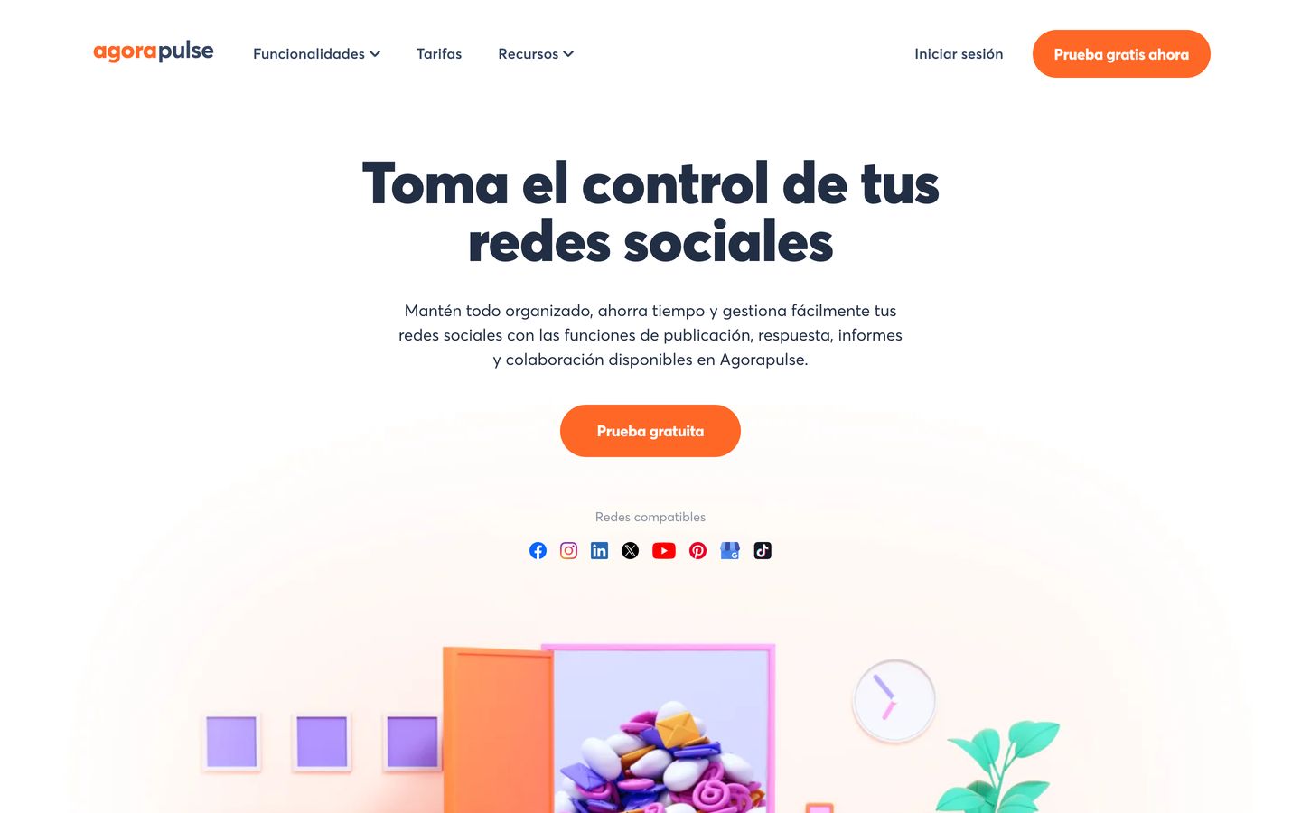 Página de inicio de Agorapulse